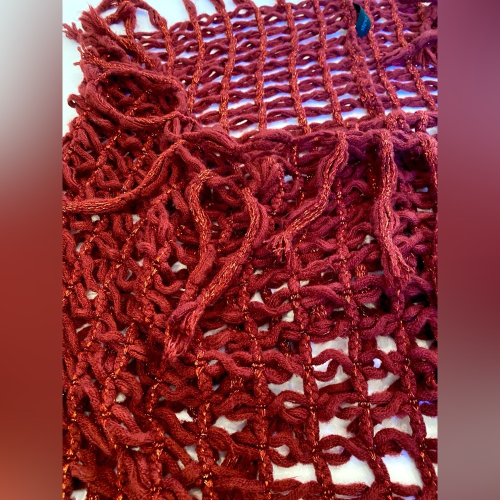 Steve Madden Open Weave Scarf, Burgundy